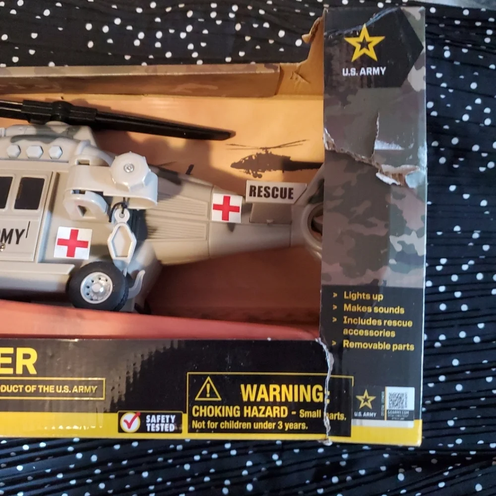 U.S. Army Rescue Helicopter Toy - Gray Lights & Sounds - Picture 3 of 8
